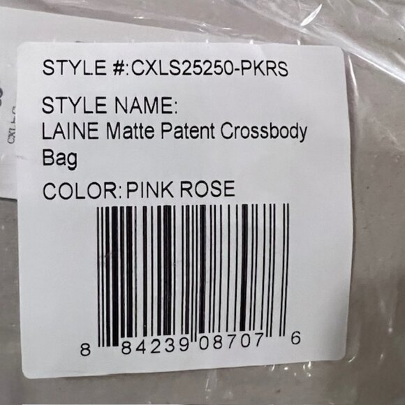 CXL by Christian Lacroix Laine Matte Patent Crossbody Structured Handbag Pink - Picture 2 of 5